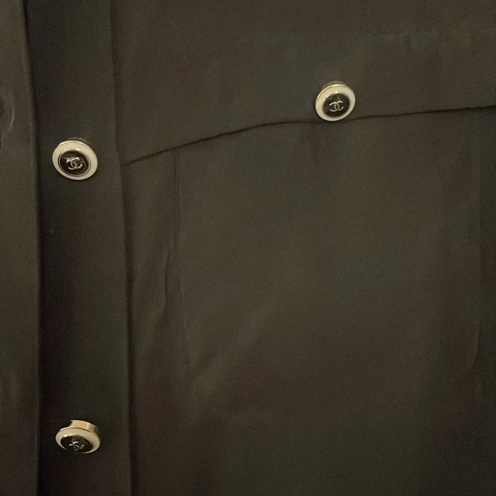 Chanel black blouse button up Size 38 - Picture 2 of 5